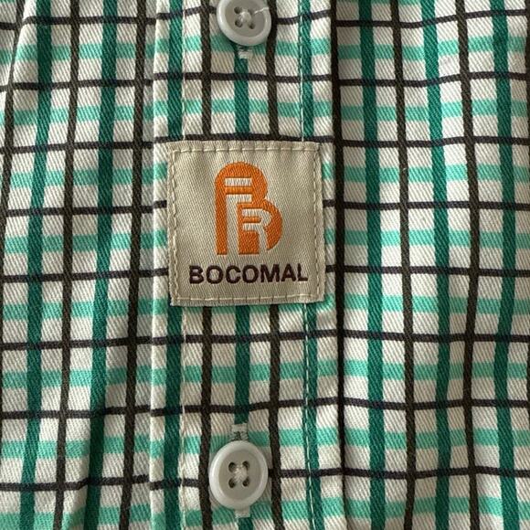 Bocomal Mens Flame Resistant 6.5oz Plaid Button Front Collared Shirt Size Large - Picture 7 of 13